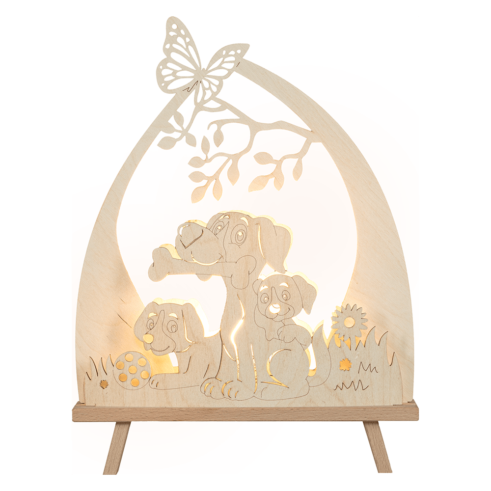 Holz - Leuchterspitze 'Hundefreund' - WeihnachtsladenSAICO