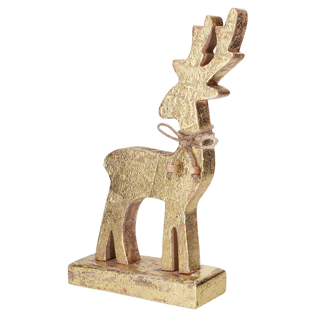 Holz - Rentier gold - WeihnachtsladenSöllner Floristik