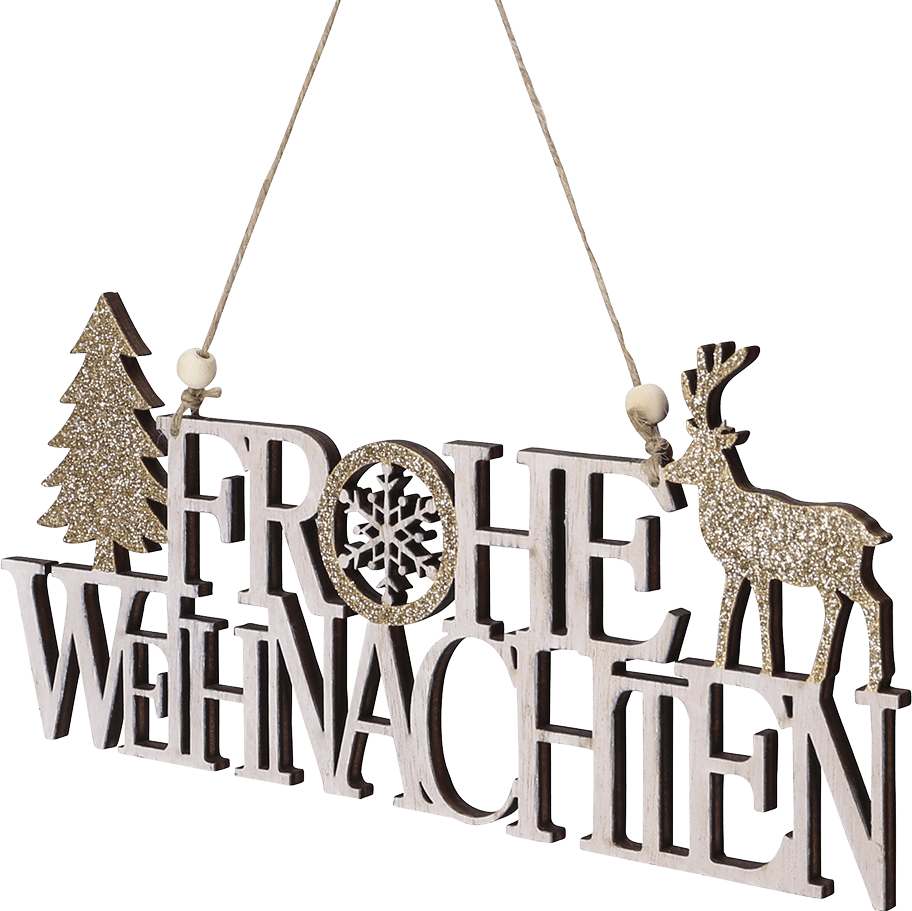 Holz - Schriftzug "Frohe Weihnachten" - WeihnachtsladenSöllner Floristik