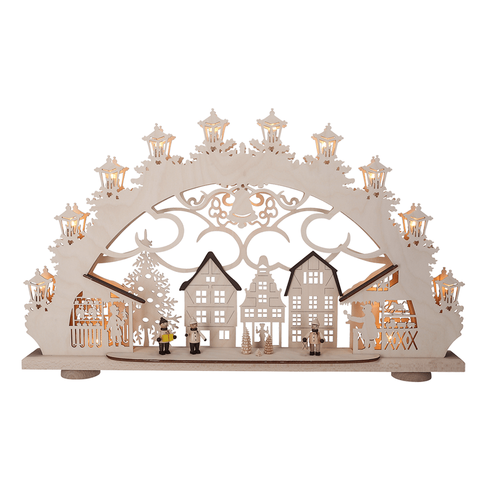 Holz - Schwibbogen 'Altstädter Weihnachtsmarkt' - WeihnachtsladenSAICO