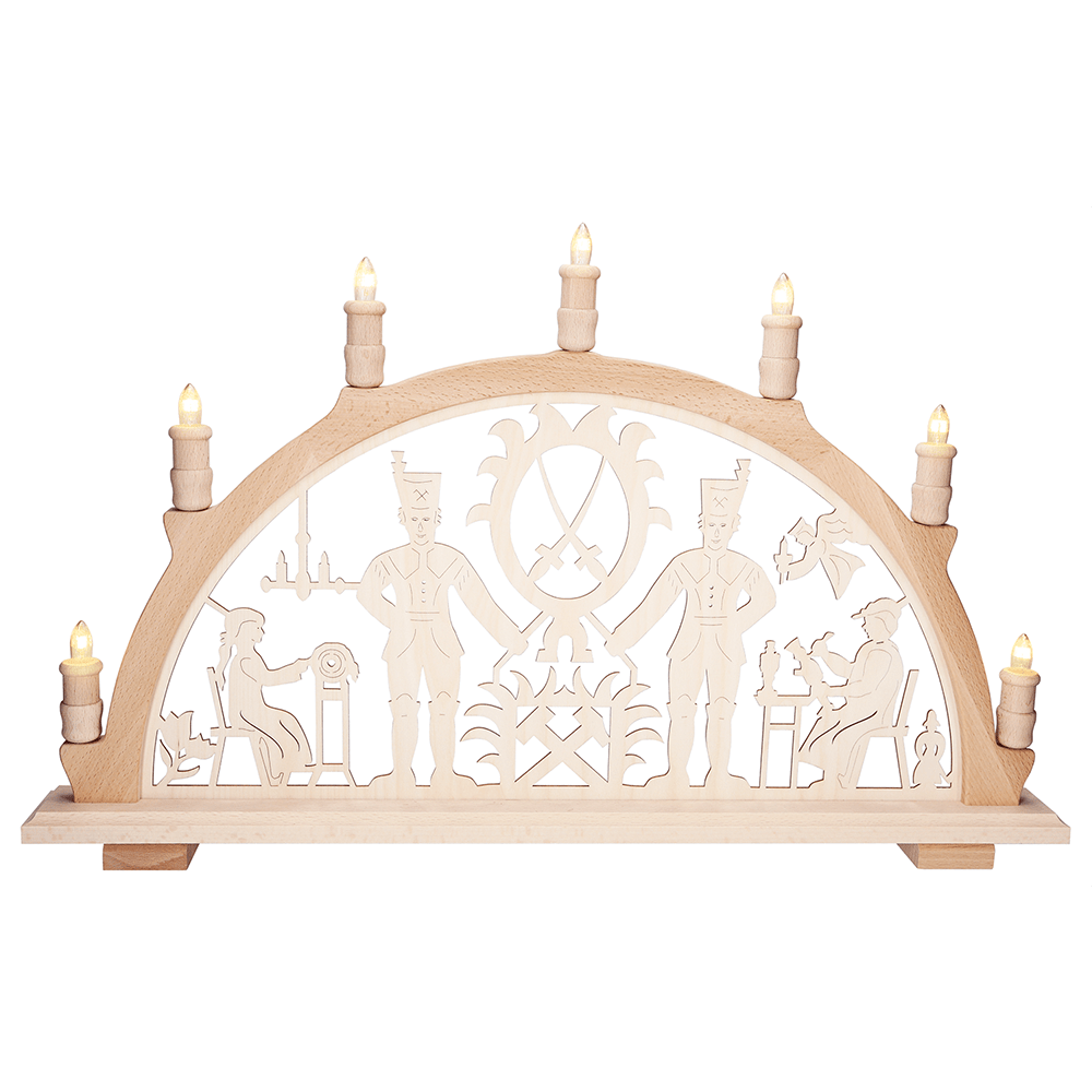 Holz - Schwibbogen 'Bergleute' - WeihnachtsladenSAICO