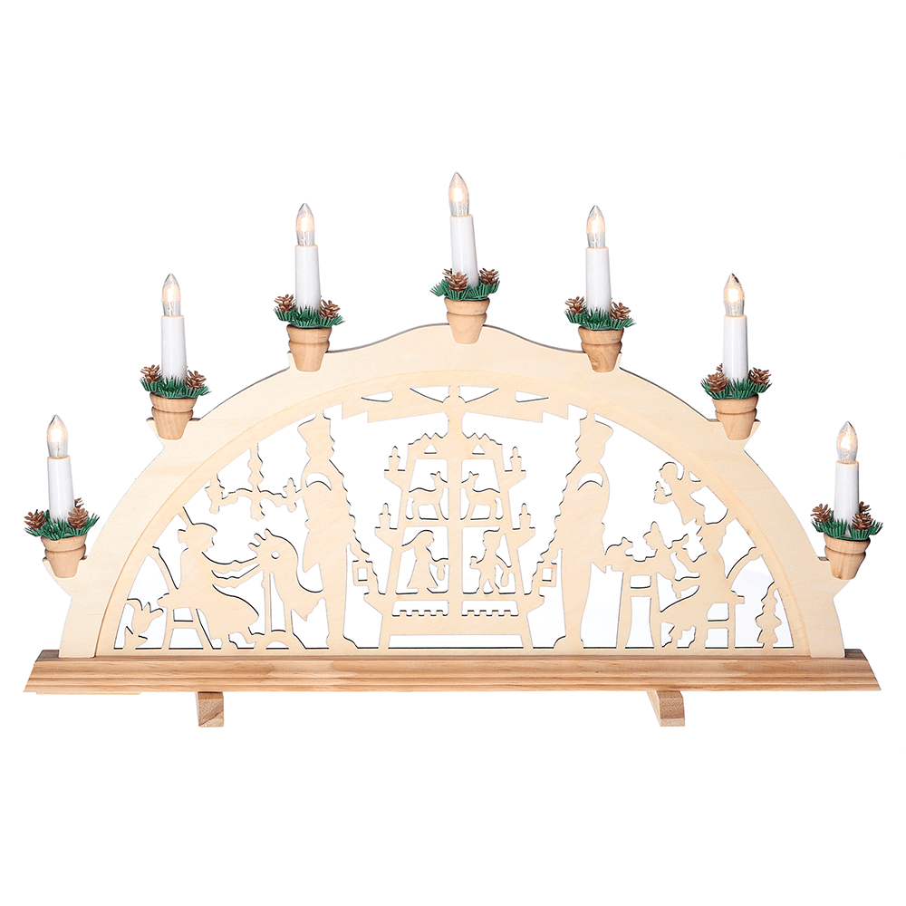 Holz - Schwibbogen 'Pyramide' - WeihnachtsladenHeinz HANDELSKONTOR