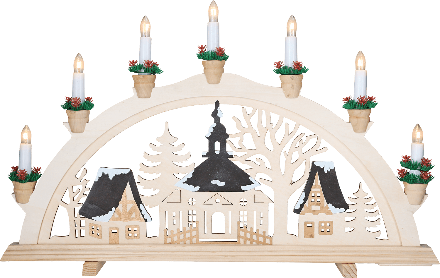 Holz - Schwibbogen "Seiffener Kirche" - WeihnachtsladenHeinz HANDELSKONTOR