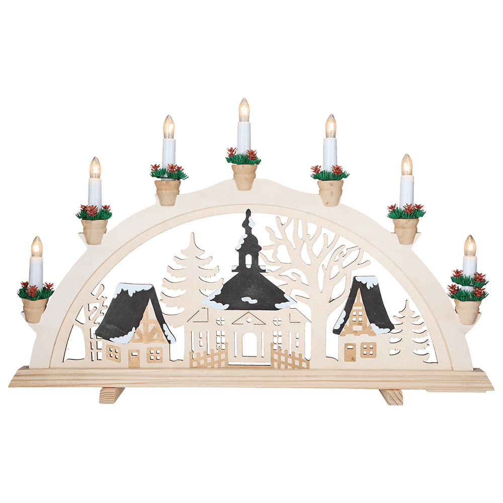 Holz - Schwibbogen "Seiffener Kirche" - WeihnachtsladenHeinz HANDELSKONTOR