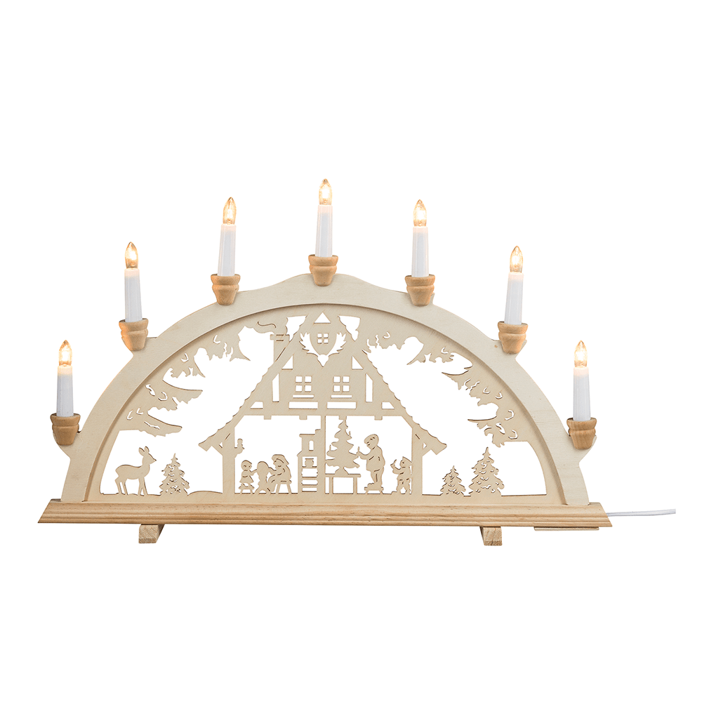 Holz - Schwibbogen "Waldhaus" - WeihnachtsladenSAICO