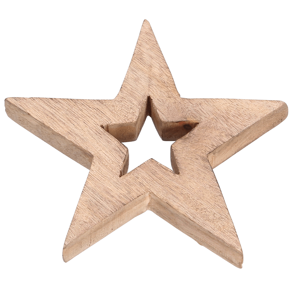 Holz - Stern 17cm - WeihnachtsladenSöllner Floristik