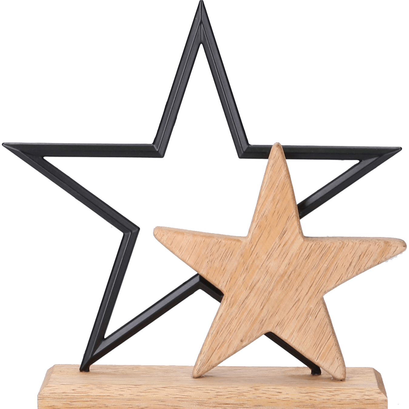 Holz - und Metallstern auf Holzsockel - WeihnachtsladenSöllner Floristik