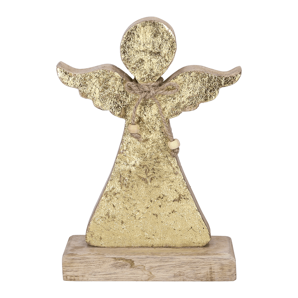 Holzfigur goldfarbener Engel - WeihnachtsladenSöllner Floristik