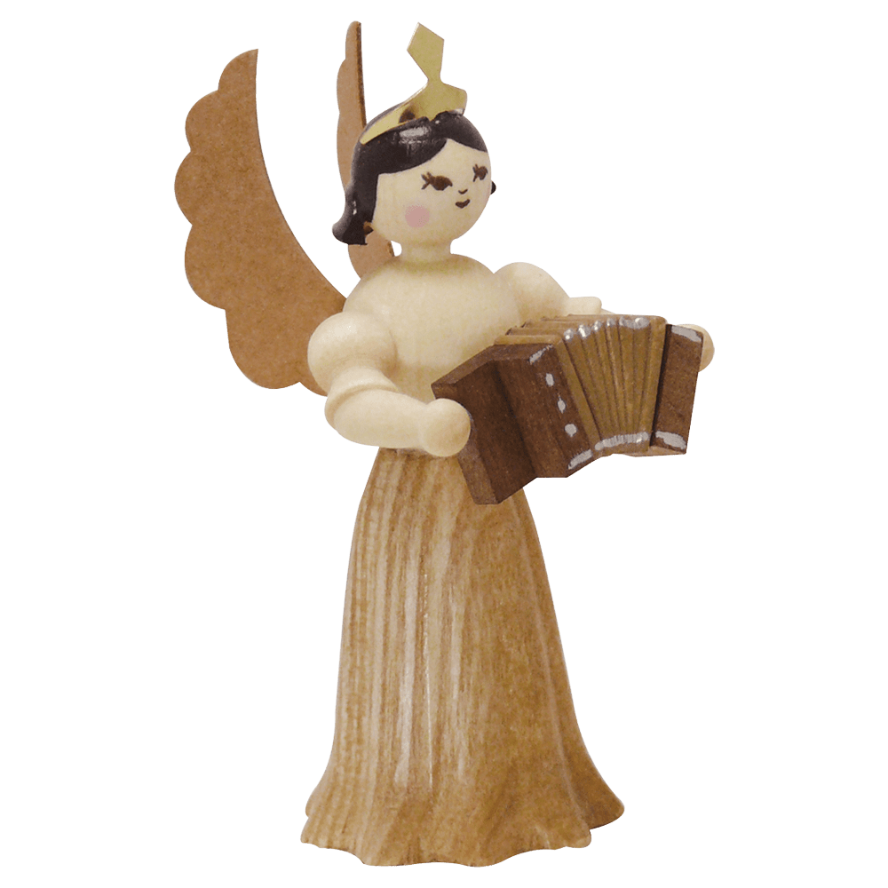 Holzfigur Langrockengel mit Akkordeon - WeihnachtsladenDrechslerei Kuhnert