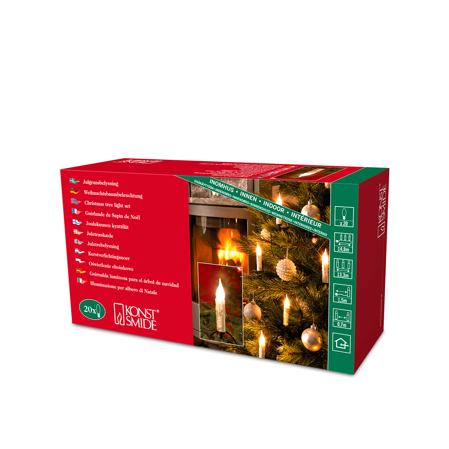 Innenkette mit Topkerzen Frosted - WeihnachtsladenKonstsmide