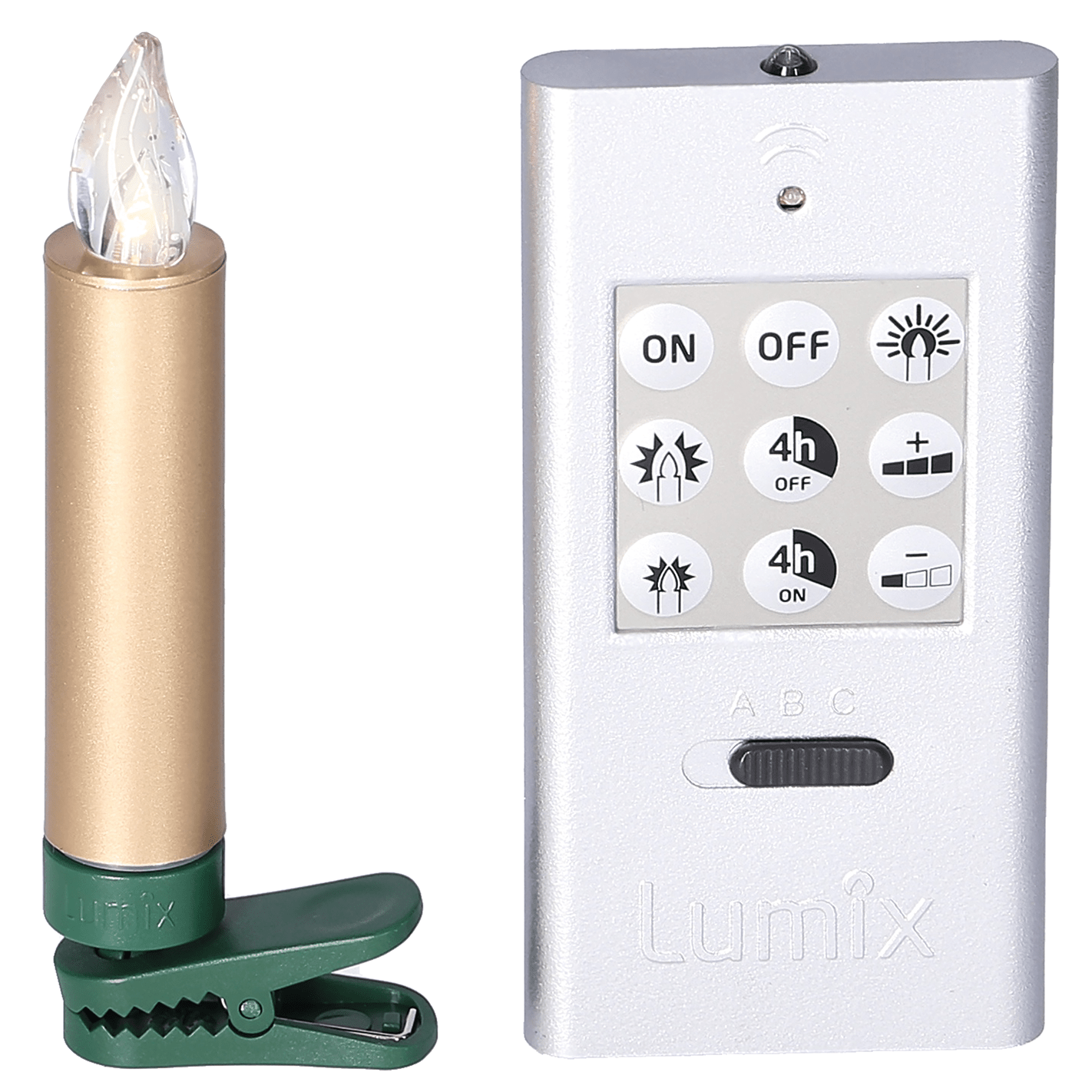 Kabellose LED - Kerzen 'Lumix Superlight Mini' gold 12er - Set - WeihnachtsladenKRINNER