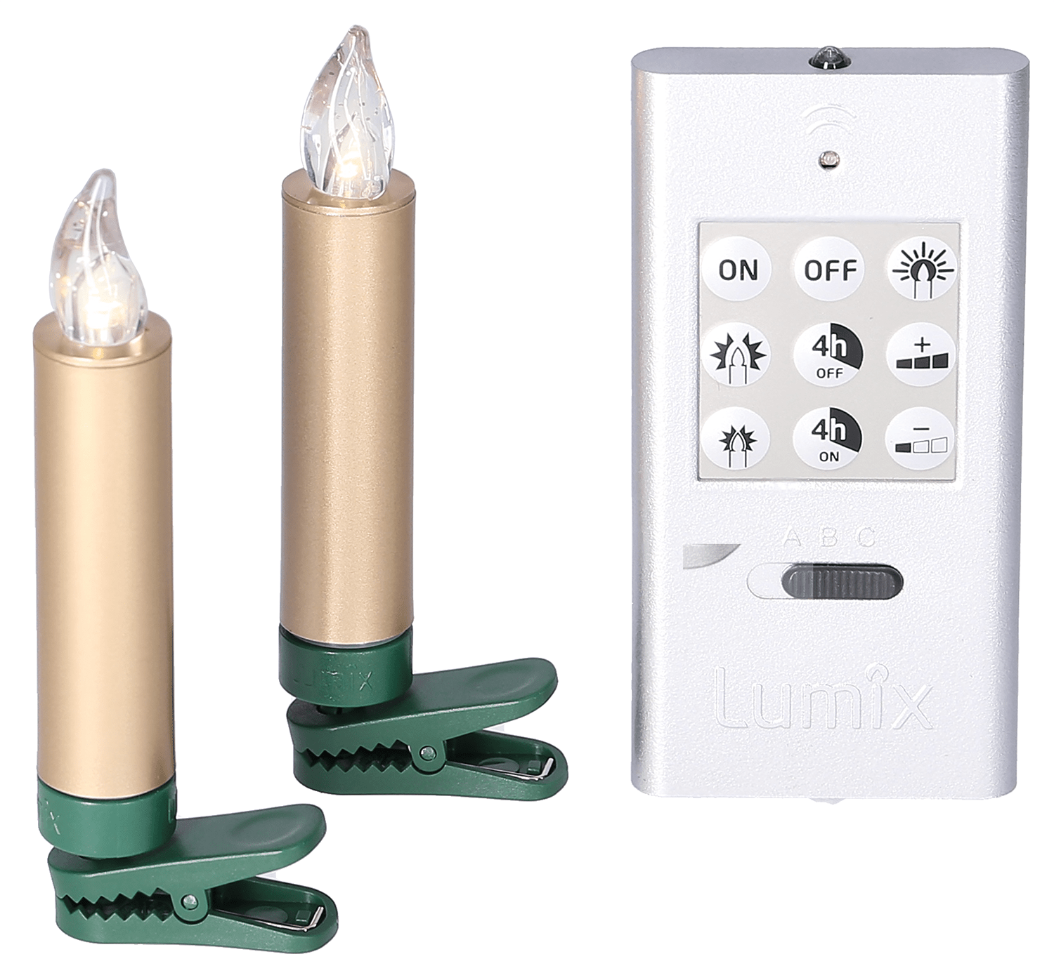 Kabellose LED - Kerzen 'Lumix Superlight Mini' gold 12er - Set - WeihnachtsladenKRINNER