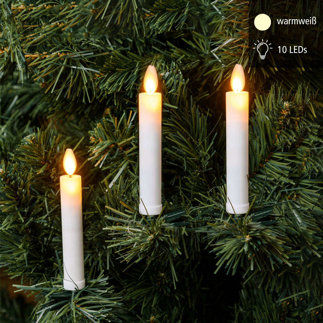 Kabellose LED - Weihnachtskerzen 10er - Set - WeihnachtsladenLotti