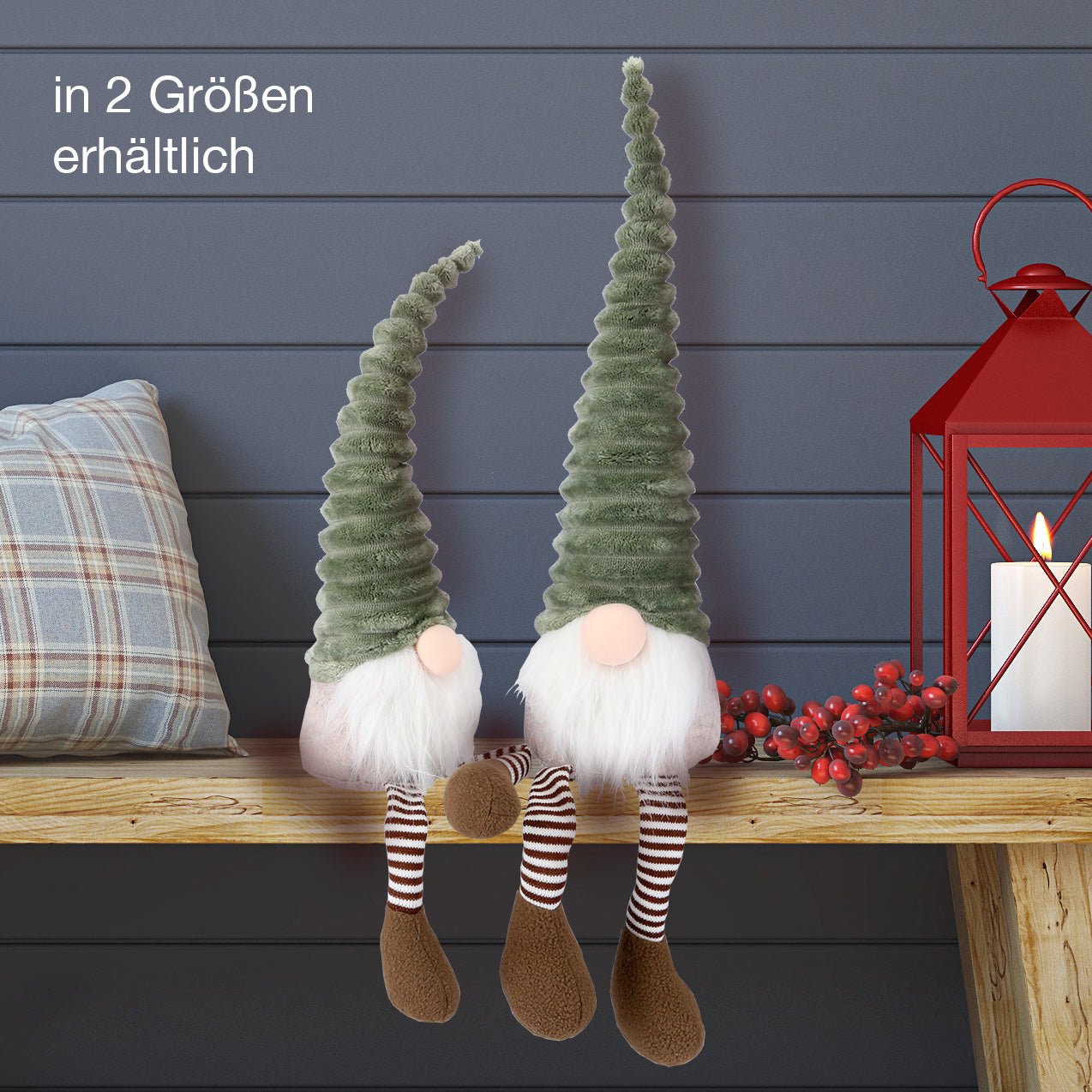 Kantenhocker Wichtel grün 52cm - WeihnachtsladenSöllner Floristik