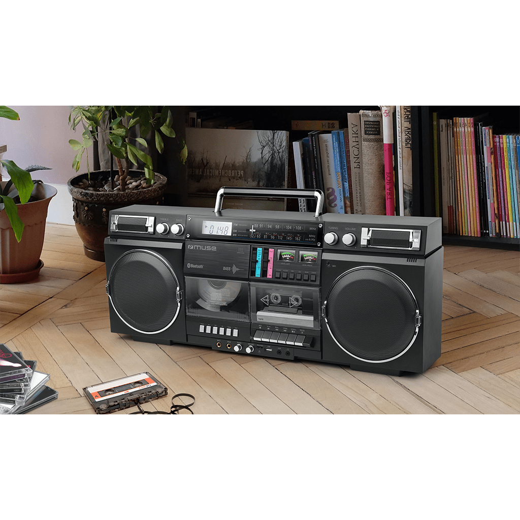 Kassetten - Recorder mit BT und CD schwarz - WeihnachtsladenMuse