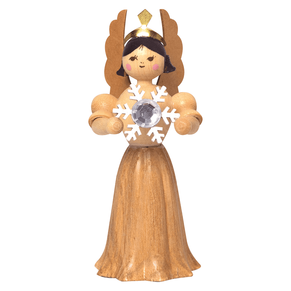 Langrockengel mit Schneekristall - WeihnachtsladenDrechslerei Kuhnert