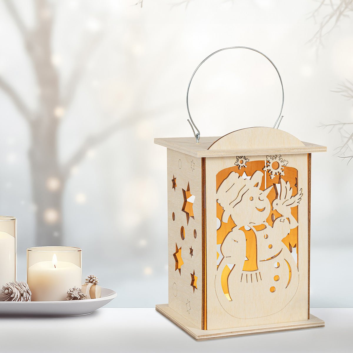 Laterne 'Schneemann' - WeihnachtsladenSAICO