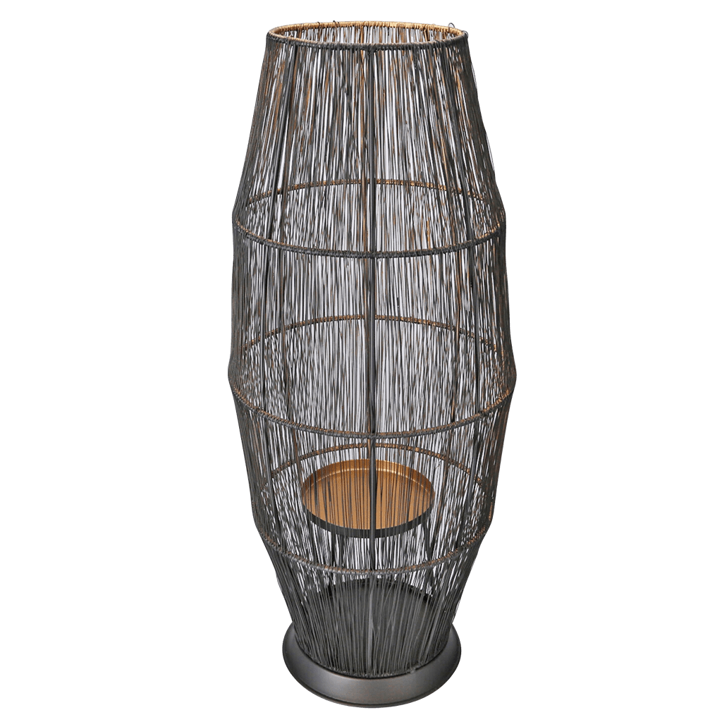 Laterne schwarz/gold 60cm - WeihnachtsladenSöllner Floristik