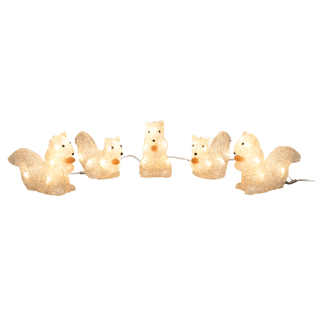 LED Acryl Eichhörnchen 5er - Set 40 ww LED außen - WeihnachtsladenKonstsmide