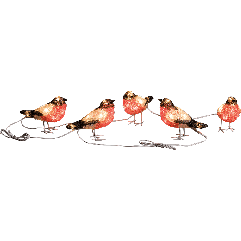 LED Acryl Rotkehlchen 5er - Set - WeihnachtsladenKonstsmide