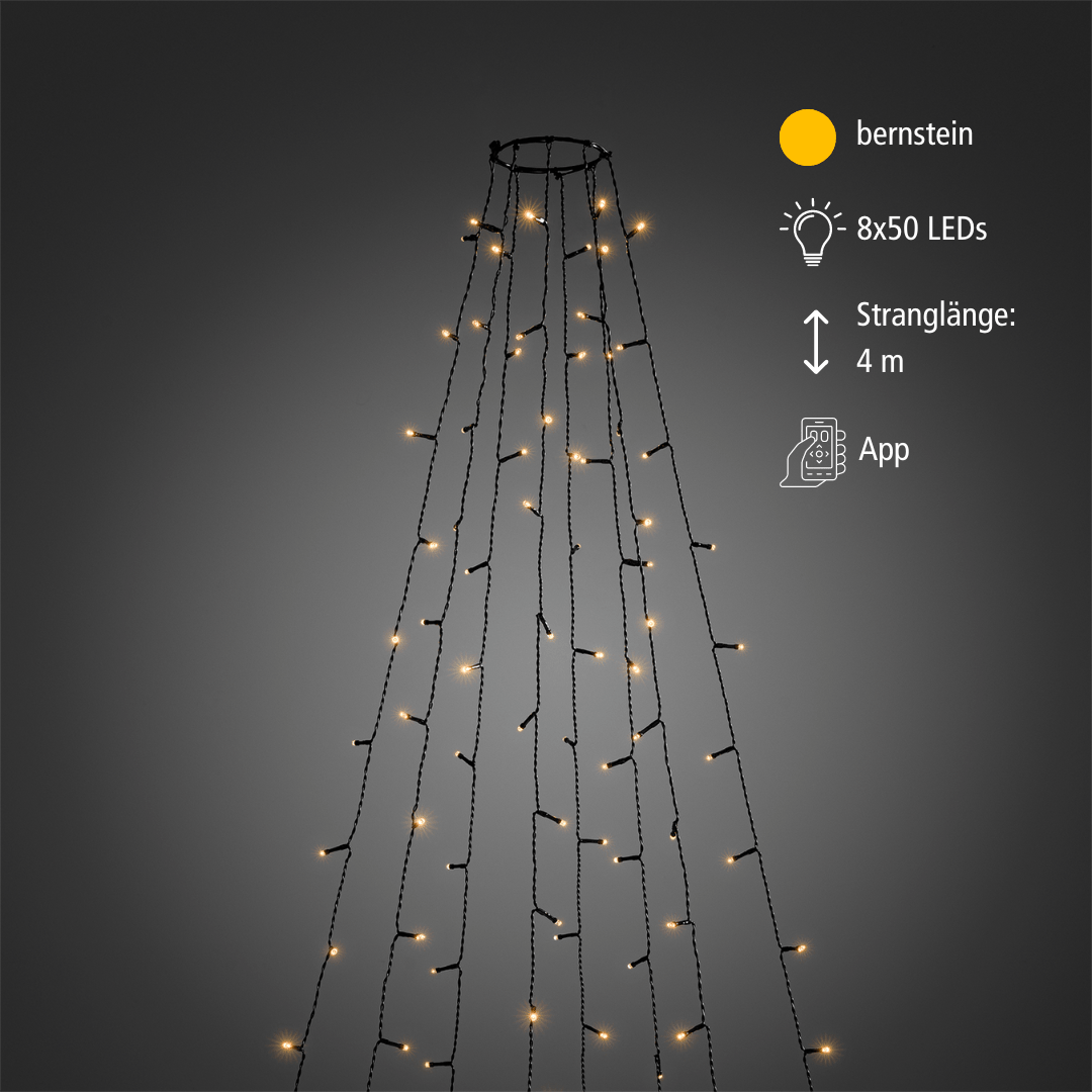 LED Baummantel außen 400 bernsteinf. LED App gesteuert - WeihnachtsladenKonstsmide