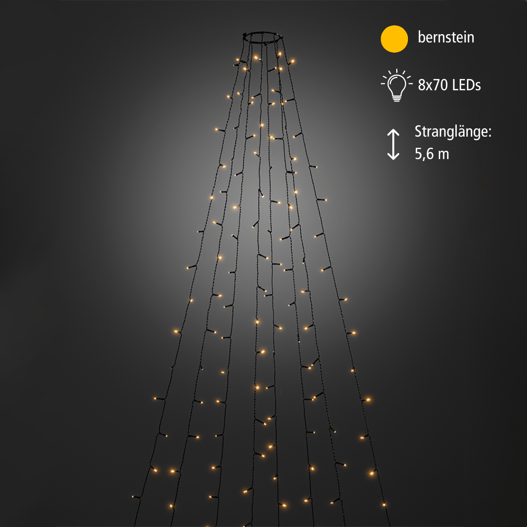 LED Baummantel außen 560 bernsteinfarbene LED - WeihnachtsladenKonstsmide