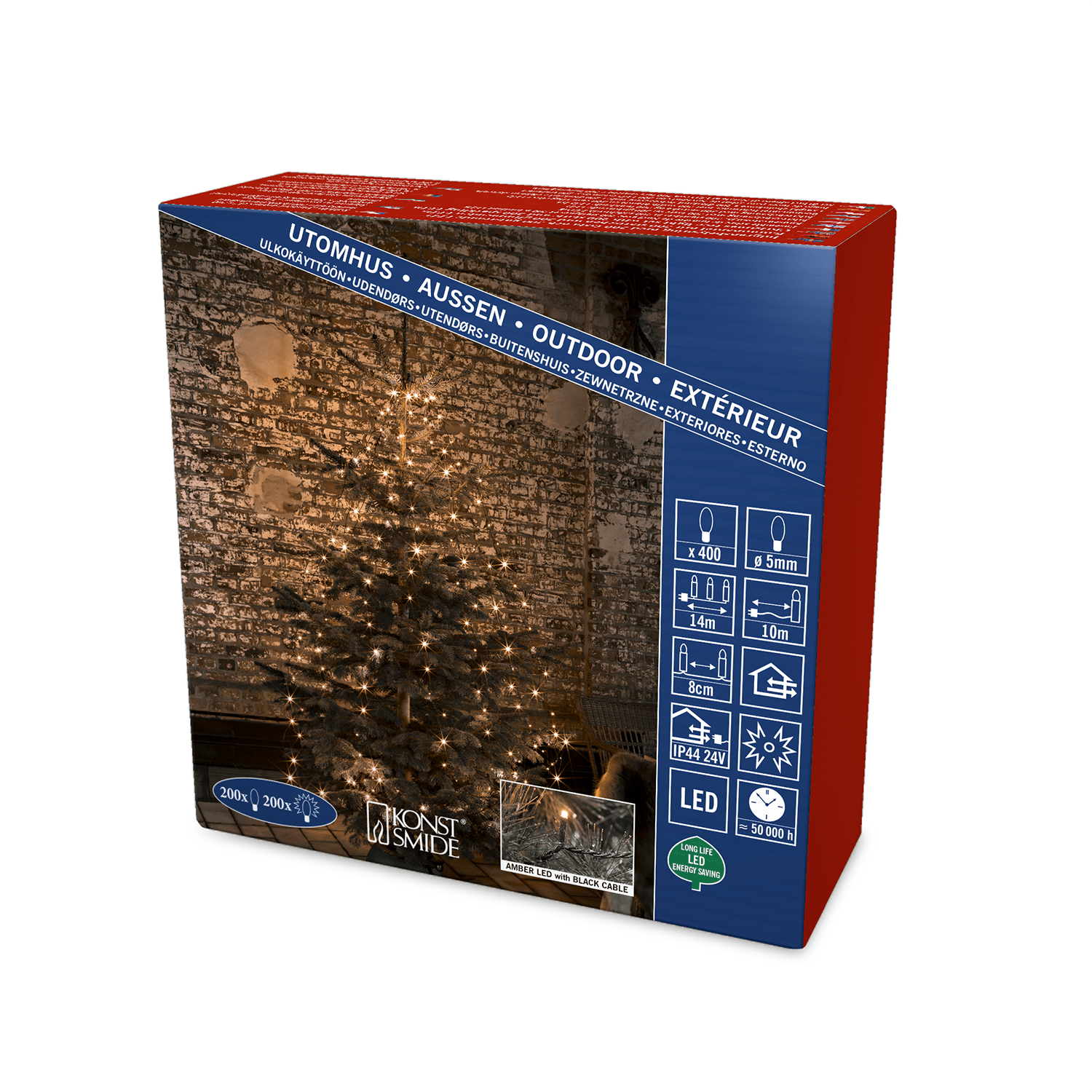 LED Baummantel für die Außendekoration mit bernsteinfarbenen LEDs - WeihnachtsladenKonstsmide