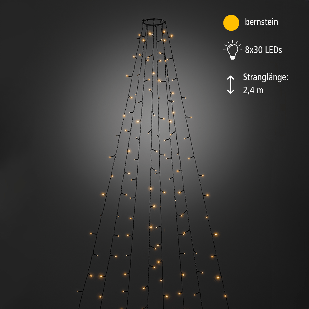 LED Baummantel Lichterkette, Bernsteinfarbe mit 240 LEDs für den Außenbereich - WeihnachtsladenKonstsmide