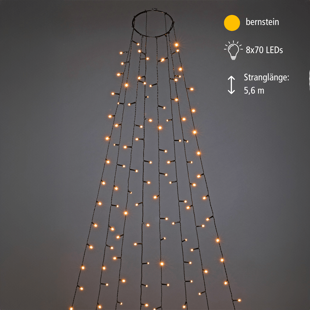 LED Baummantel Lichterkette im Frost - Look 560 bernsteinfarbene LED | Außenbereich - WeihnachtsladenKonstsmide