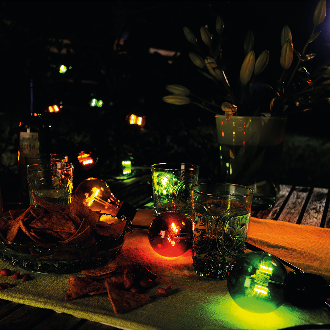 LED - Biergartenkette mit bunten Lichtern - WeihnachtsladenKonstsmide