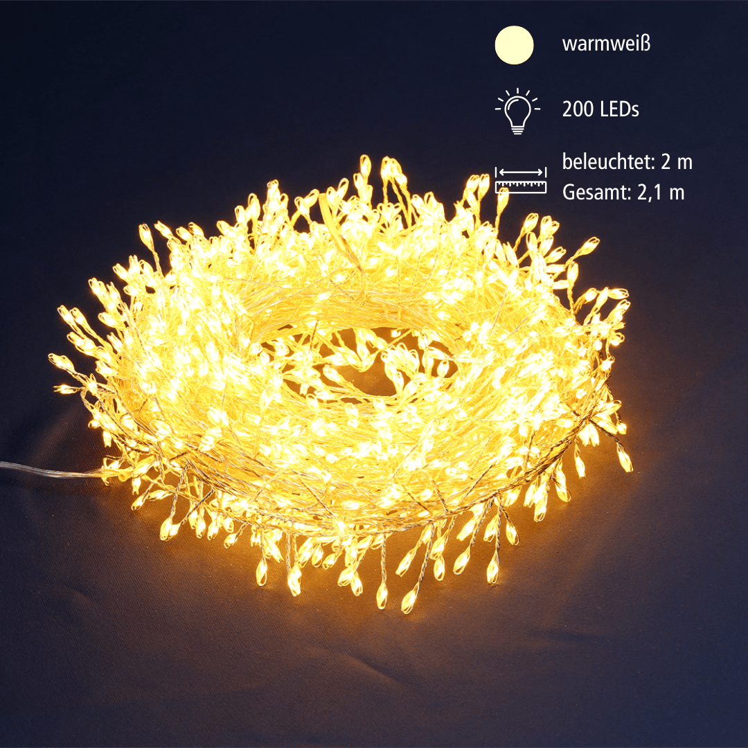 LED Clusterlichterkette 200 ww LED - WeihnachtsladenLotti
