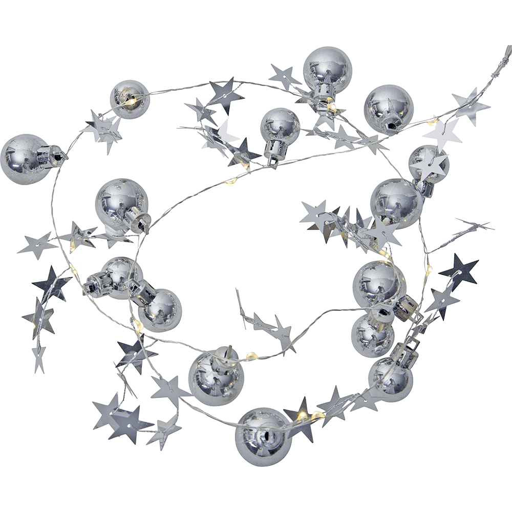 LED - Deko - Lichterkette 'Xmas' in silberfarben - WeihnachtsladenStar Trading