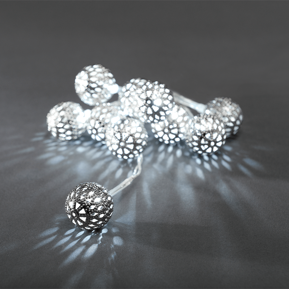 LED - Dekokette mit Metallbällen - WeihnachtsladenKonstsmide