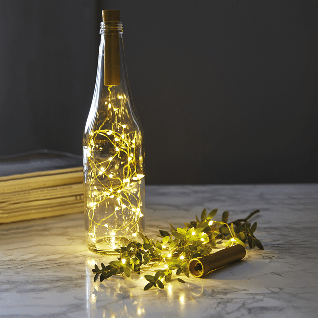 LED - Draht - Lichterkette 'Dew Drops' 15 ww LED messingfarben - WeihnachtsladenStar Trading