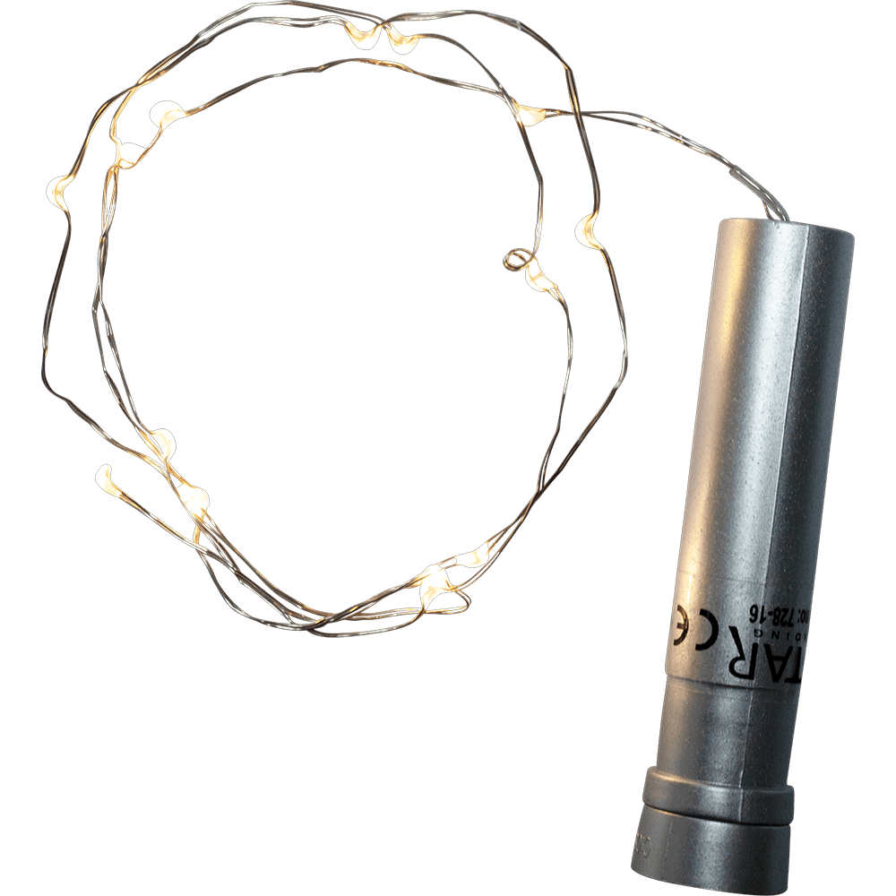 LED - Draht - Lichterkette 'Dew Drops' 15 ww LED silberfarben - WeihnachtsladenStar Trading