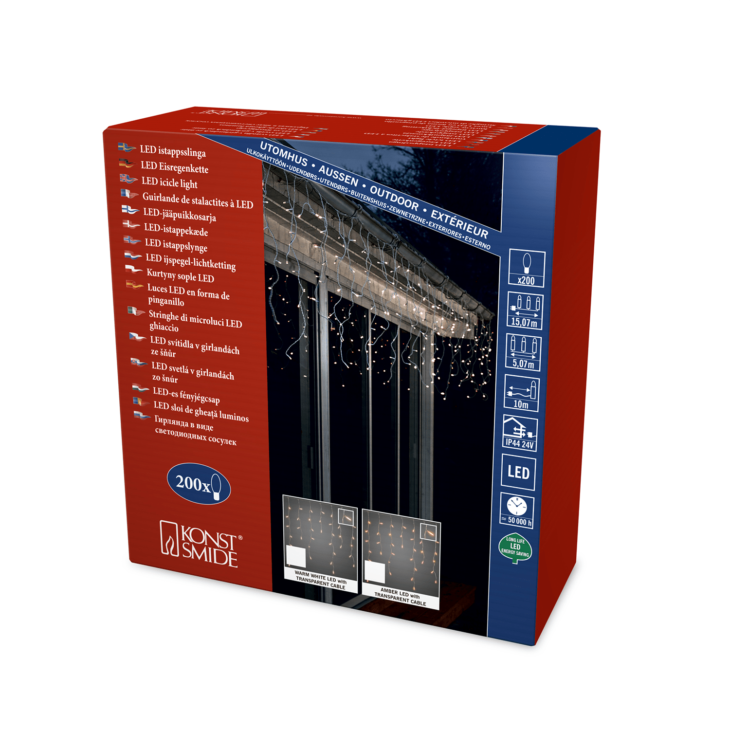 LED - Eisregen - Lichtervorhang für Außenbereich - WeihnachtsladenKonstsmide