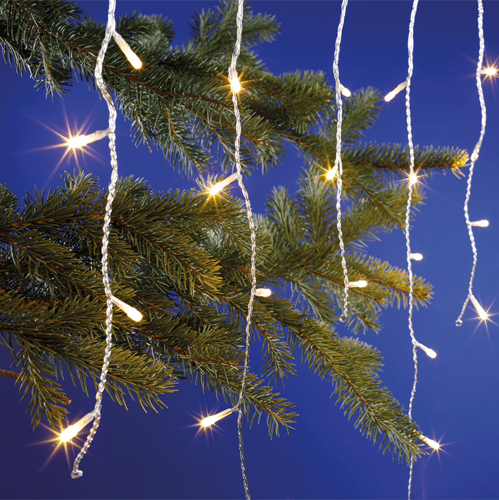 LED - Eisregenlichterkette 140 LED transparent - WeihnachtsladenEGB
