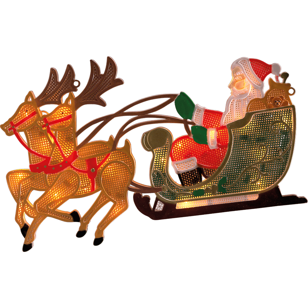 LED Fensterbild Rentier mit Weihnachtsmann und Schlitten - WeihnachtsladenKonstsmide