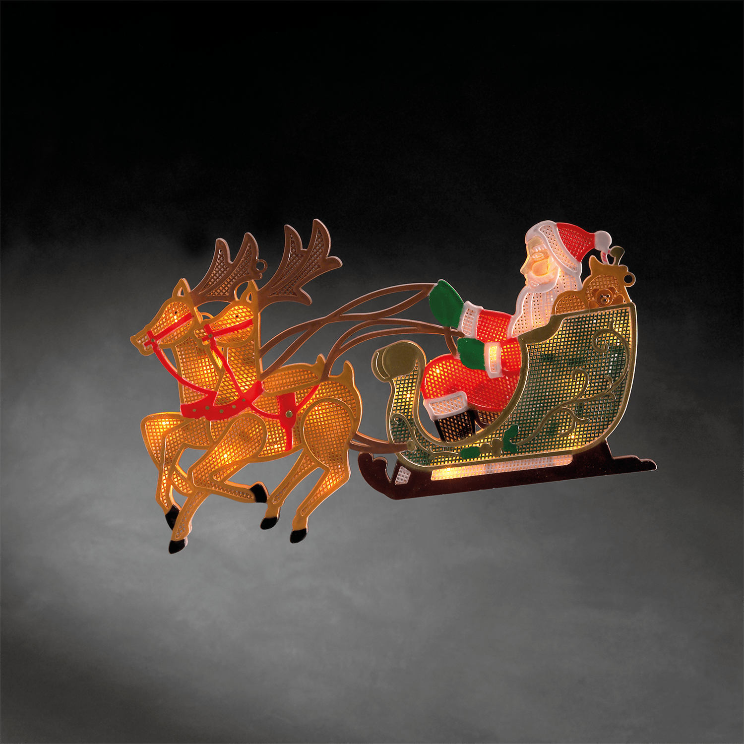 LED Fensterbild Rentier mit Weihnachtsmann und Schlitten - WeihnachtsladenKonstsmide