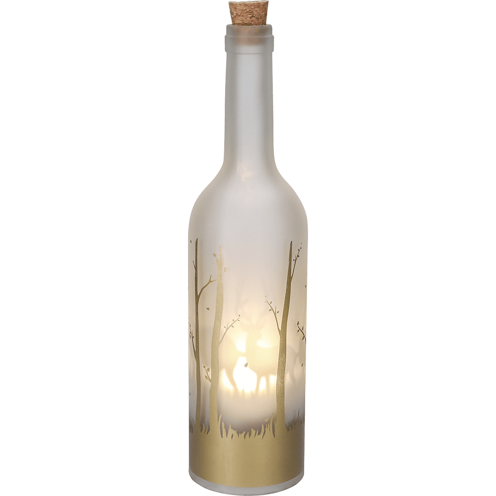LED - Flasche im Walddesign - WeihnachtsladenLotti