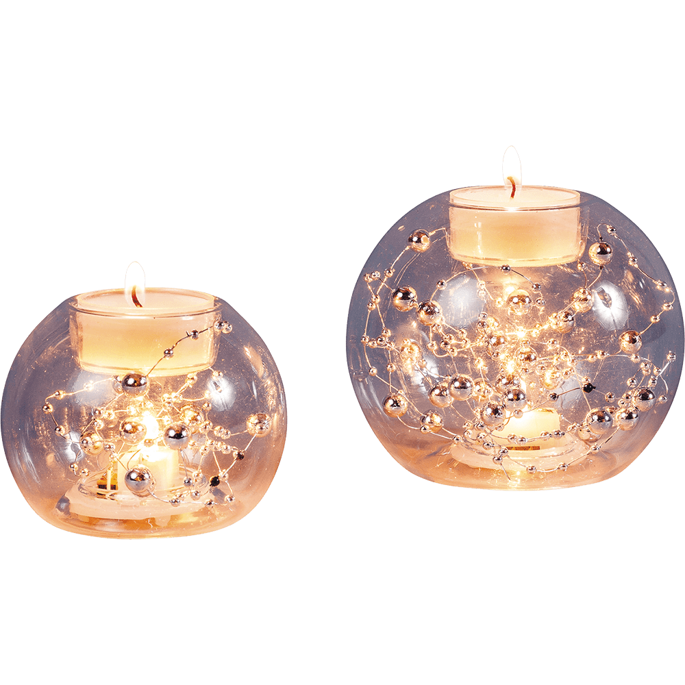 LED - Glas - Teelicht - Halter Set - WeihnachtsladenSAICO