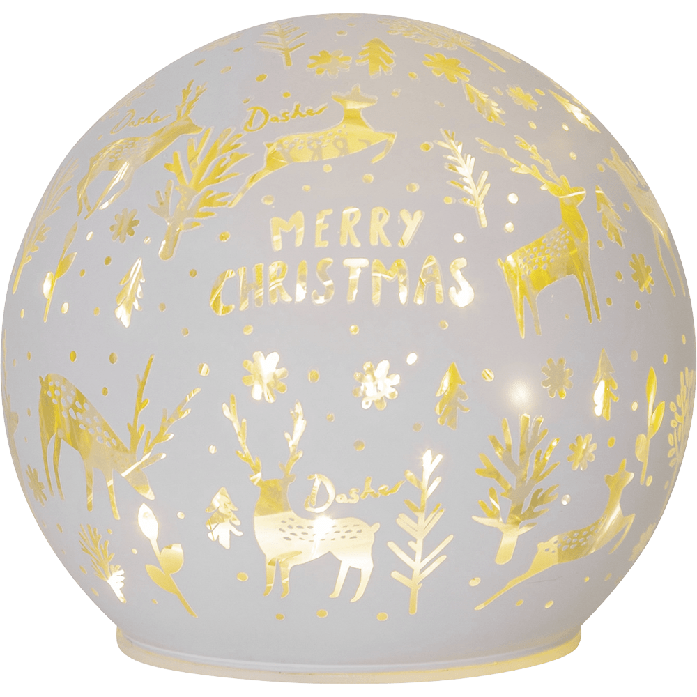 LED - Glaskugel "Merry X - Mas" - WeihnachtsladenStar Trading