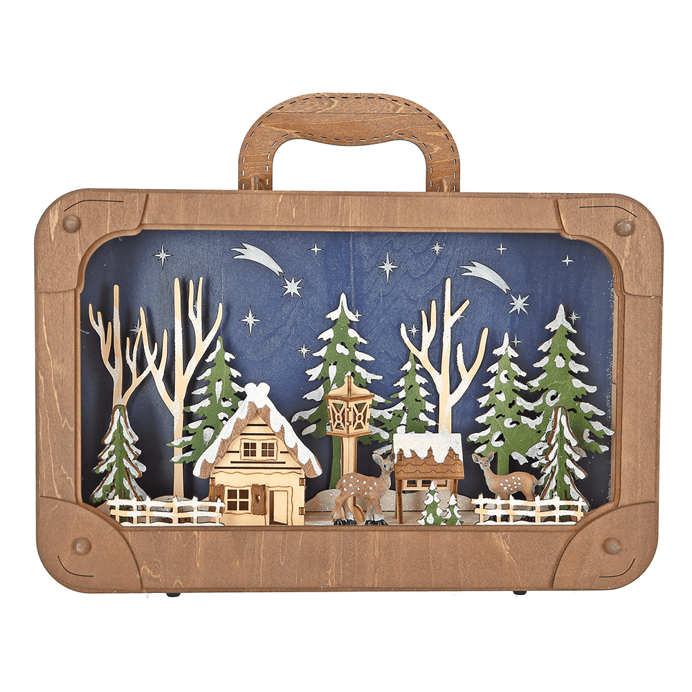 LED - Holz - Koffer "Winterlandschaft" - WeihnachtsladenRiffelmacher & Weinberger