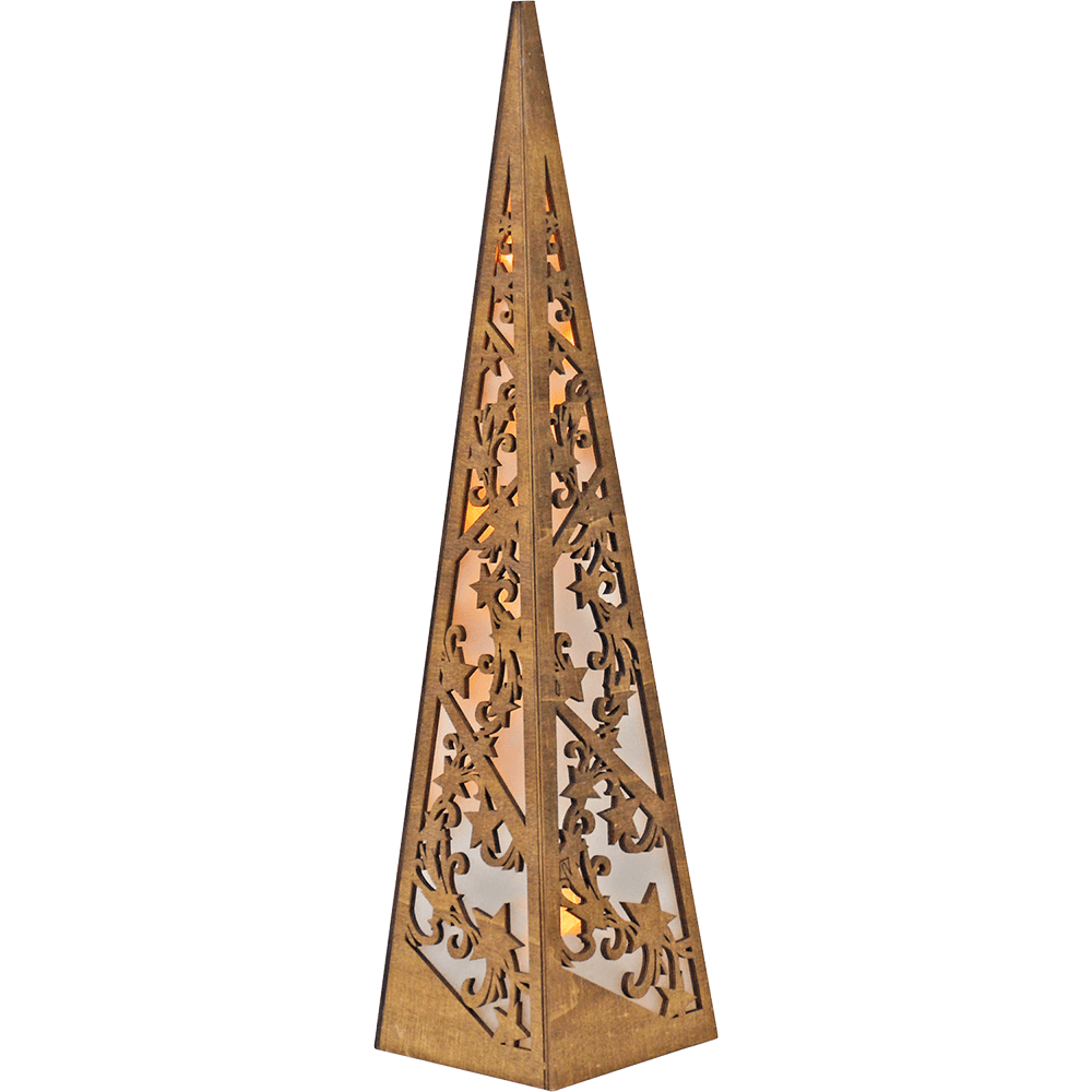 LED - Holz - Leuchter Pyramide - Weihnachtsladenhellum