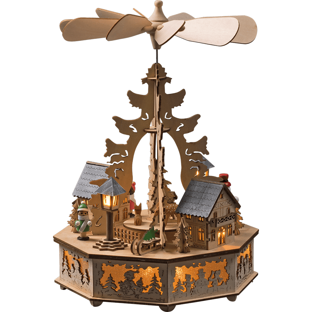 LED-Holz-Pyramide "Winterlandschaft" LED-Holz-Pyramide "Winterlandschaft"