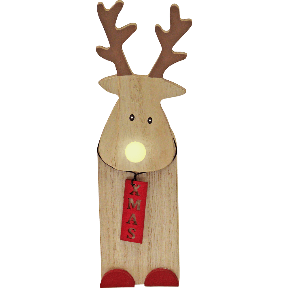 LED Holz - Rentier - Weihnachtsladenhellum
