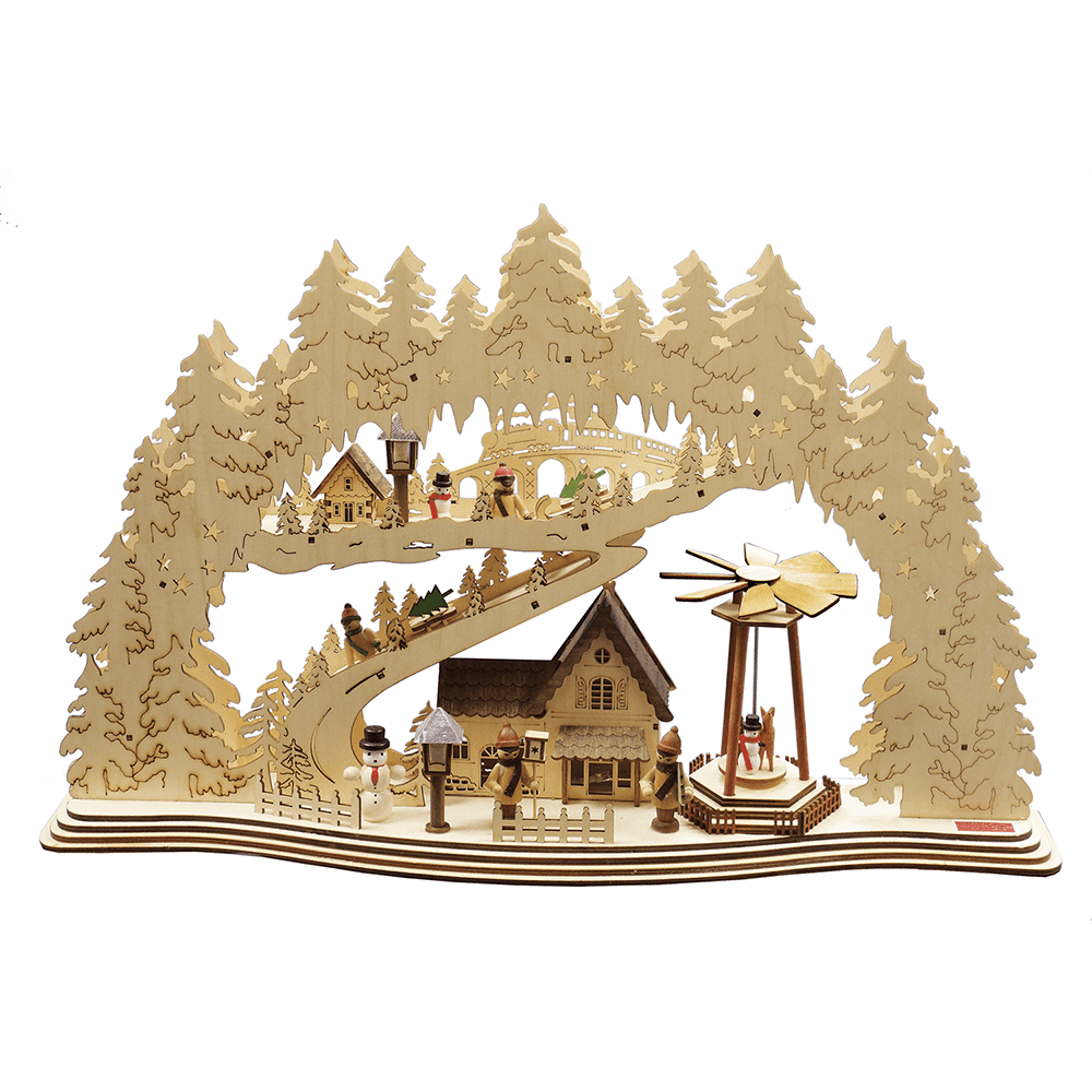 LED - Holz - Schwibbogen 'Stadt' - WeihnachtsladenSAICO