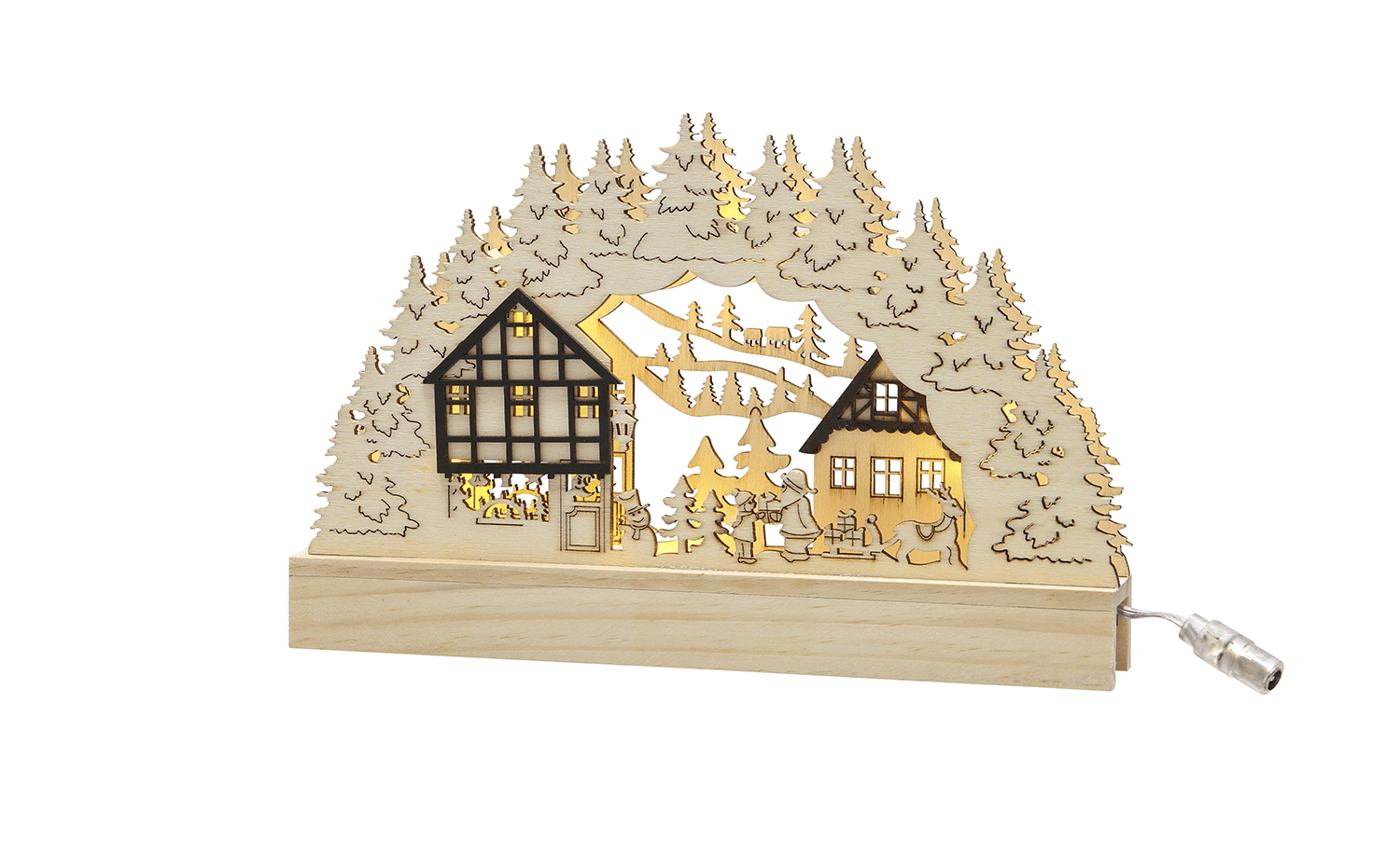 LED - Holz - Schwibbogen 'Weihnachtshaus' - WeihnachtsladenHeinz HANDELSKONTOR