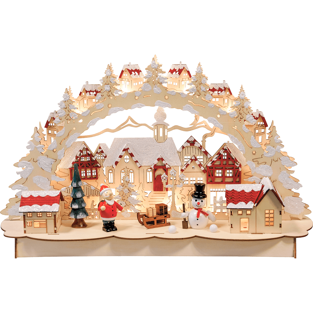 LED - Holz - Schwibbogen "Weihnachtsstadt" - WeihnachtsladenHeinz HANDELSKONTOR