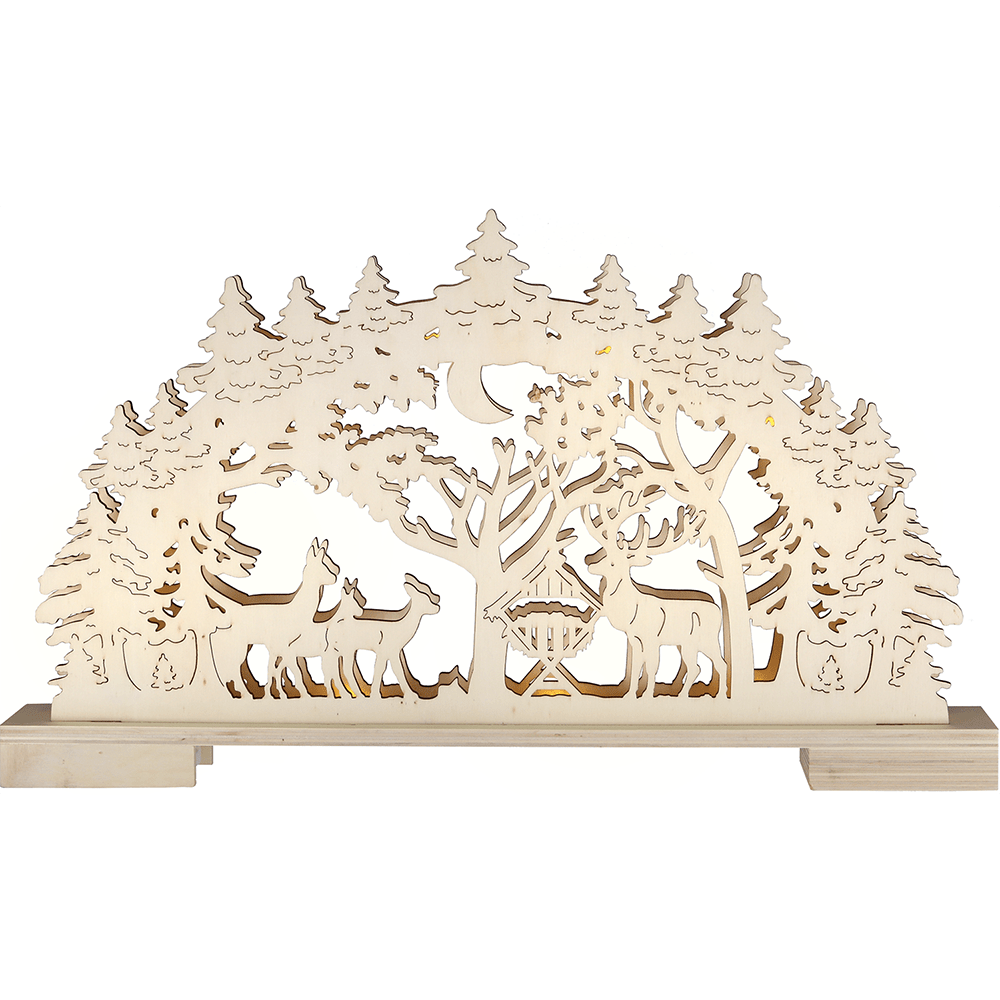 LED - Holz - Schwibbogen "Wildfütterung" - WeihnachtsladenHeinz HANDELSKONTOR
